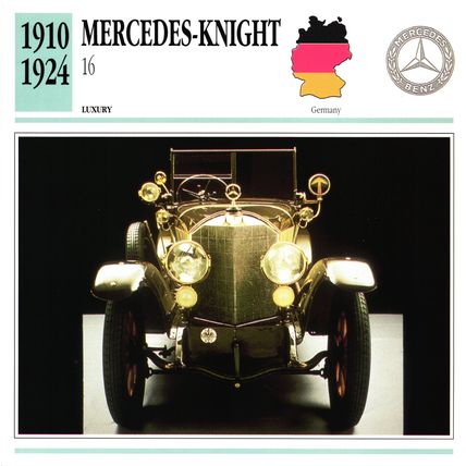 Collectors Club card. Classic Cars. Mercedes-Knight 16