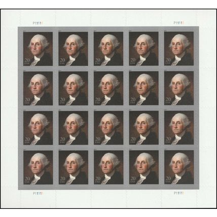 George Washington Sheet of Twenty 20 Cent Postage Stamps Scott 4504
