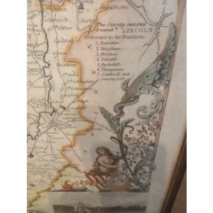 Map of Nottingham Framed Picture Sherwood Forrest Robin hood Nottingham