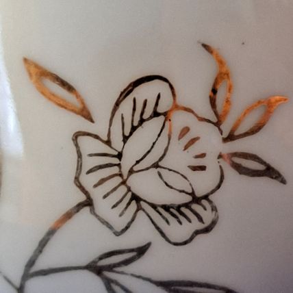 Vintage China FLORAL CREAMER 3 1/2" JAPAN Gold Flowers Trim