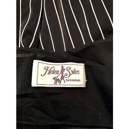 Helen Sykes Black Bodycon Stretch Stripe Dress Size S 10 UK