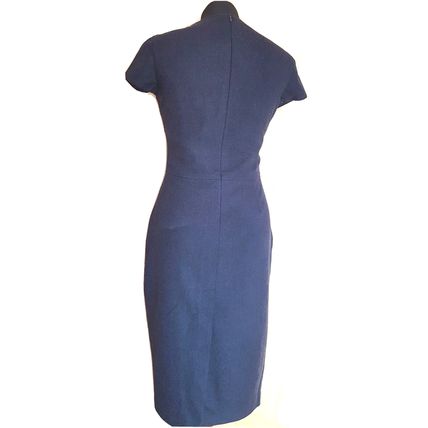 Sticky Fingers Fitted Blue Navy Wool Dress 10 UK