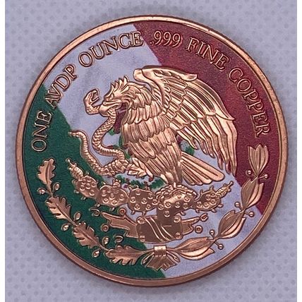 1 Oz Copper Collectible 2024 Mexico Libertad Onza Mexican Flag Coin