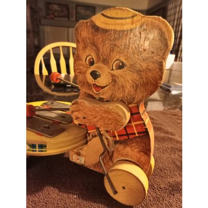 Old Vintage Original Fisher Price Teddy Zilo # 734 7 3/4" Tall 1964
