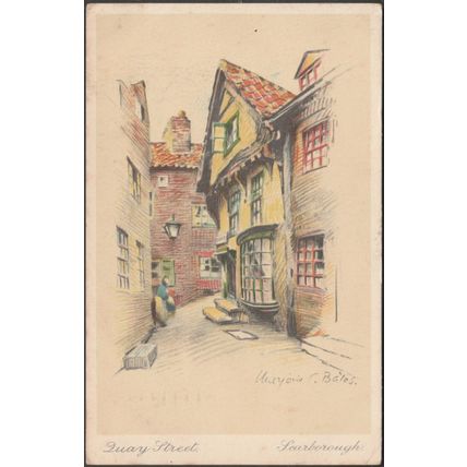 Quay Street, Scarborough, Yorkshire, 1942 - British Art Co Postcard