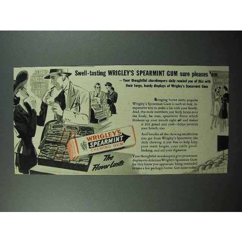 1941 Wrigley's Spearmint Gum Ad - Swell-Tasting