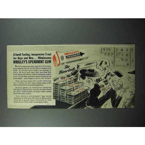 1941 Wrigley's Spearmint Gum Ad - Inexpensive Treat