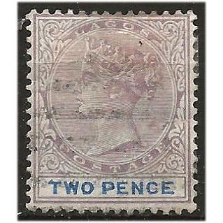 Lagos 1887 SG30 2d Dull Mauve & Blue Wmk Crown CA Fine Used .. ..