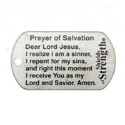 Cross Country Track Stainless Steel Dog Tag Necklace, 2 Timothy 1-7
