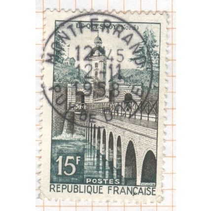 France 1957 - SG1335 - 15f black & green - Le Quesnoy - used 4