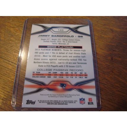 2014 Topps Platinum, Jimmy Garoppolo RC #143
