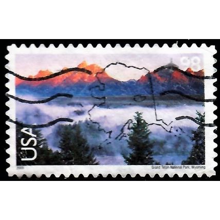 USA, 2009 98c Grand Teton Park airmail, SG A4963 (Scott #C147), used.