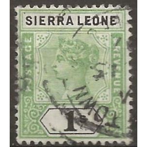 Sierra Leone 1897 SG50 1/- Green & Black Good/Fine Used .