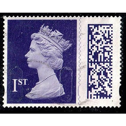 Great Britain 2022 Queen Elizabeth II 1ST Barcode Used Stamp QE II
