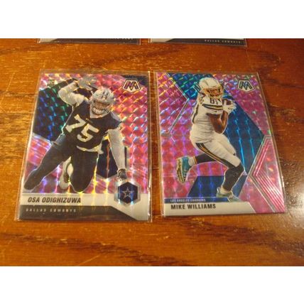 2021 Panini Mosaic, 10-Cards, Pink Reactive Prizms, AKERS/STRAHAN ++