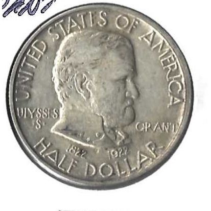 1922 US Grant Silver Comm Half Dollar XF/AU