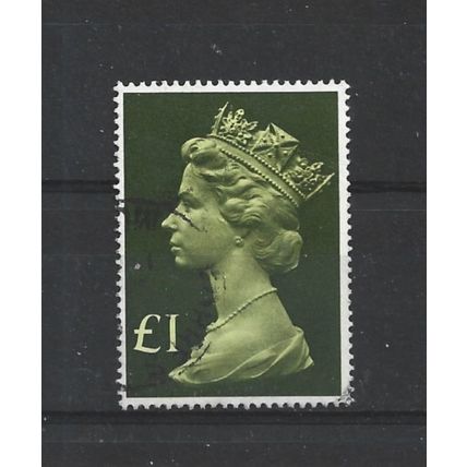 GB.SG1026 £1 Bright Yellow-Green and Blackish Olive.Fine Used.Aug25