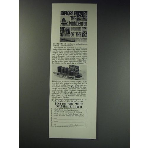 1963 Pacific Area Travel Association Ad - Explore the wonderful world