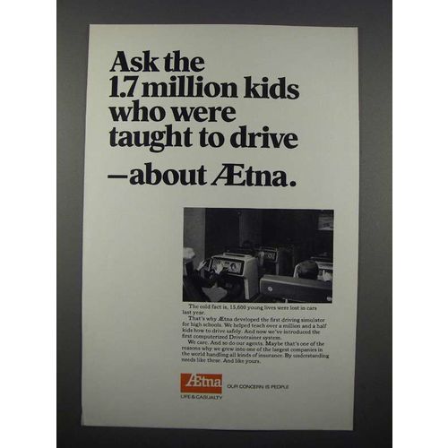 1968 Aetna Insurance Ad - Ask Kids Taught to Drive