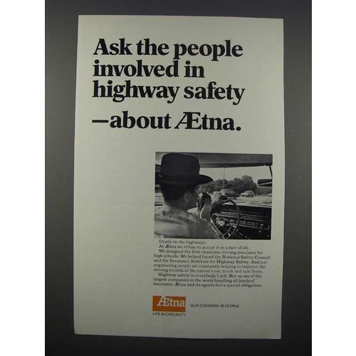 1968 Aetna Insurance Ad - Ask People in Highway Safety