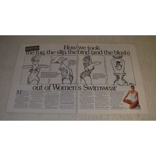 1989 Lands' End Women's Swimwear Ad - How we took the tug, the slip, the bind