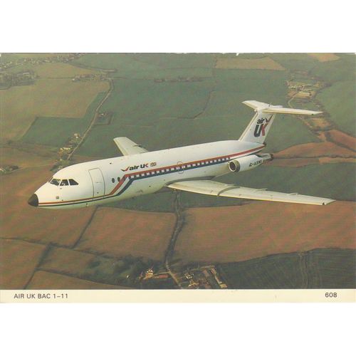 Air Uk BAC 1 11 Aircraft Postcard (A21127)
