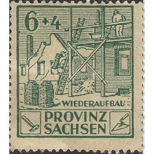 SAXONY, Wiederaufbau, charity, green 1946, 6+4pf