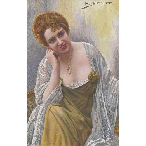 Glamour Lady ART Nouveau Spotti Signed Artist c.1920 MINT Tina di Lorenzo #3