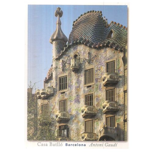 CASA BATLLO by Gaudi, BARCELONA, SPAIN unused postcard #