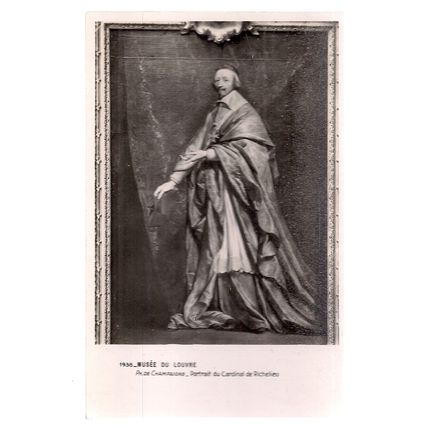 CARDINAL de RICHELIEU by Champaigne Louvre Museum vintage unused postcard =