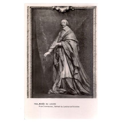 CARDINAL de RICHELIEU by Champaigne Louvre Museum vintage unused postcard