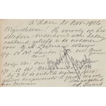 Netherlands 1916 Amsterdam Postal card Amsterdam cancel written VGC