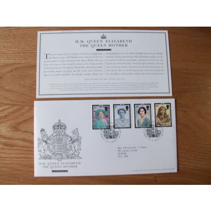 H.M. Queen Elizabeth The Queen Mother First Day Cover OFFICIAL ROYAL MAIL 25/4/2