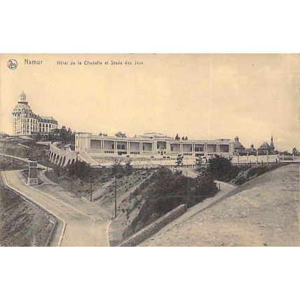 Namur Hotel de la Citadelle et Stade des Jeux Belgium Postcard unused VGC