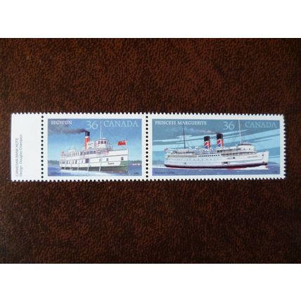 Canada 1987 Canadian Steamships mint se tenant stamps SG1245-6 Marguerite Segwun