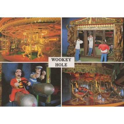 Popeye Test Your Strength Crazy Mirrors Wookey Hole Postcard