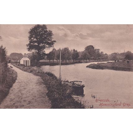 Hemmingford Grey Cambridge Boats Antique River Postcard