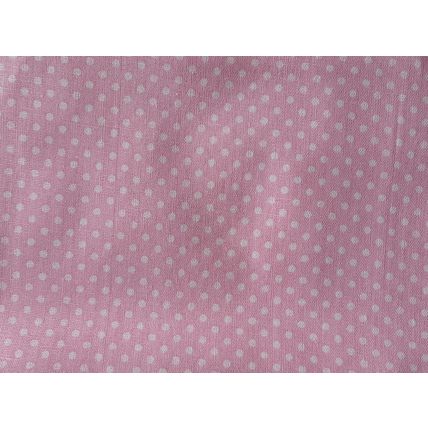 Pale pink spotted cotton fabric 54cms x 45cms