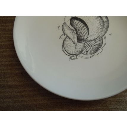 Susie Cooper Black Fruit Tea Plate - Peach