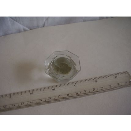 Vintage Art Deco Perfume Bottle Stopper Geometric Octagon Clear Glass Top