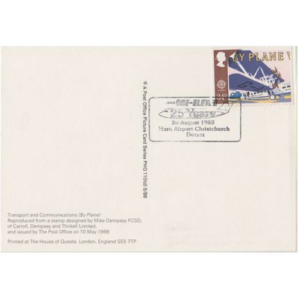 GB 1988 25 years Hurn Airport Christchurch Dorset special pm PHQ rear franked