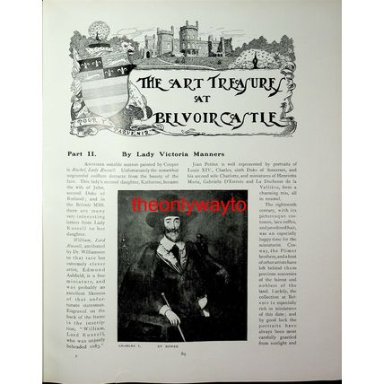 Charles I, Bower, Belvoir Castle, Book Illustration (Print), 1909