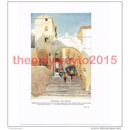 Mentone, Old Houses, France, Book Illustration (Print), c1920