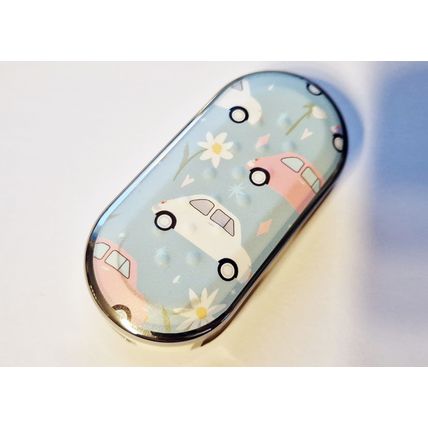 Vintage Retro Bubble Car Design Floral Baby Blue Cover Case for Fiat 500