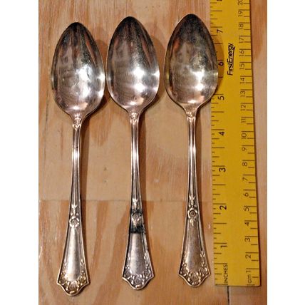 Vintage Oneida Community Par Plate Tablespoon Lot Of 3 Silverplated Floral