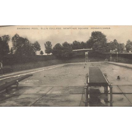 Swimming Pool Ellis College Newtown Square Pennsylvania USA Old Postcard