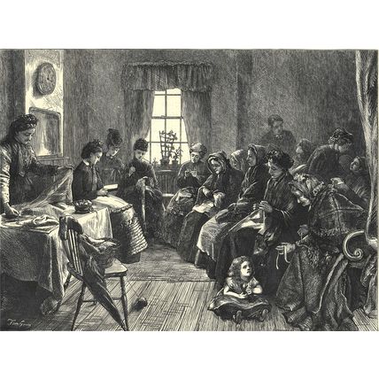A MOTHERS’ MEETING 1872 Tom Gray VICTORIAN ENGRAVING
