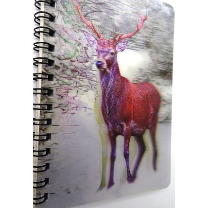 Stag in snow 3D image on the cover of a pocket Notebook