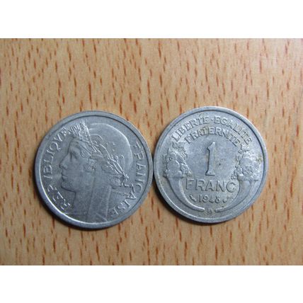 France Republic 1948B 1 Franc Coin