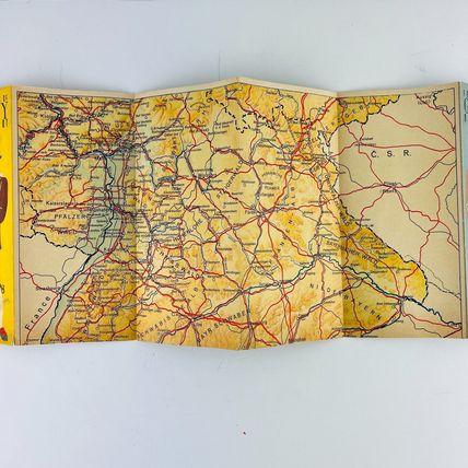 Germany Federal Republic Southern Part (Munich Bavaria) Map Vintage Pre-War